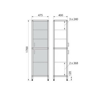 Медицинский шкаф ДМ-2-001-04