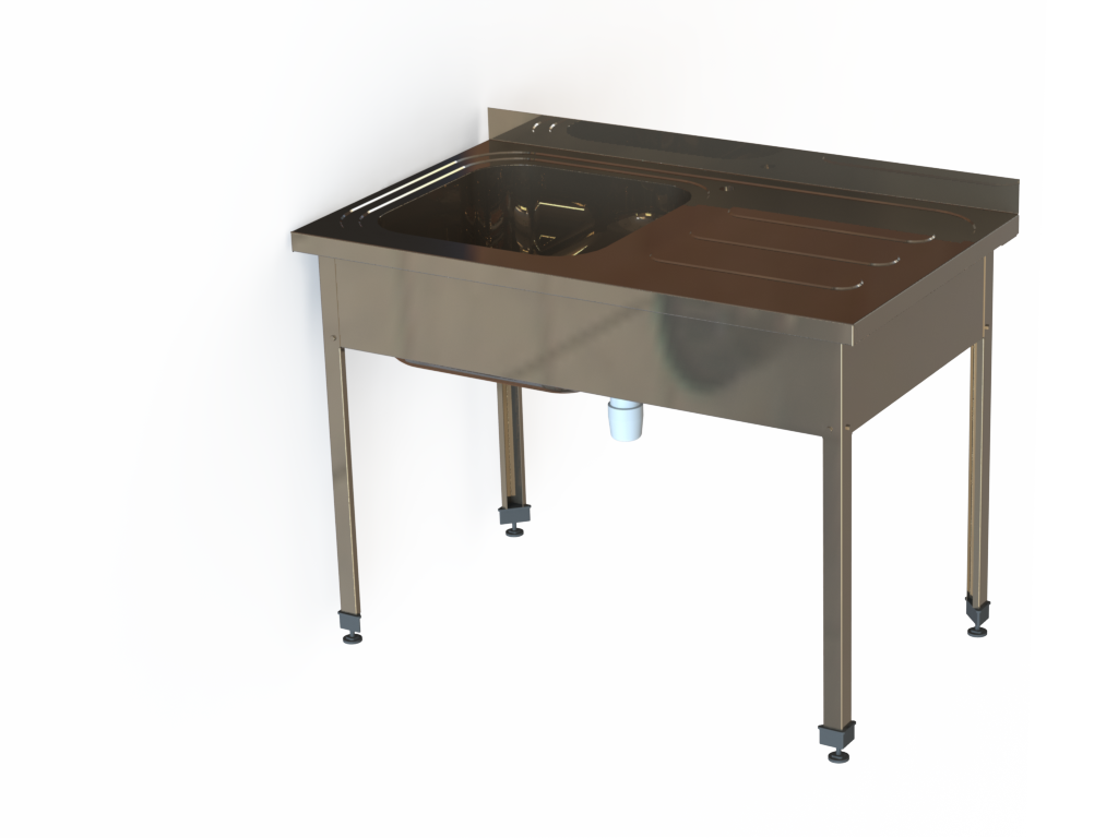 Ванна цельнотянутая 1 секционная с рабочей поверхностью ВМЦР-12/6-453Б