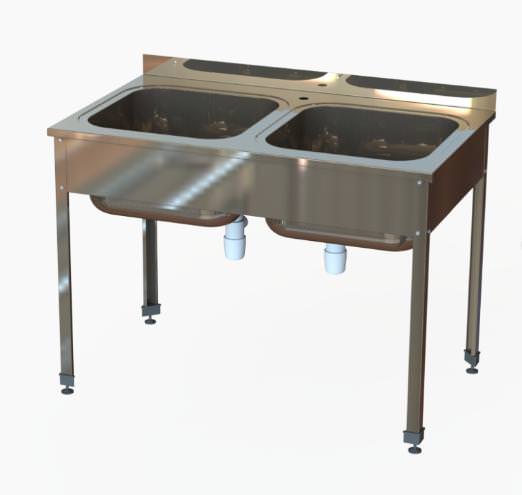 2-х секционная цельнотянутая ванна с бортом ВМЦ2-12/6-453Б