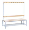 Скамья с вешалкой для раздевалок липа 1680x 1500x730 мм