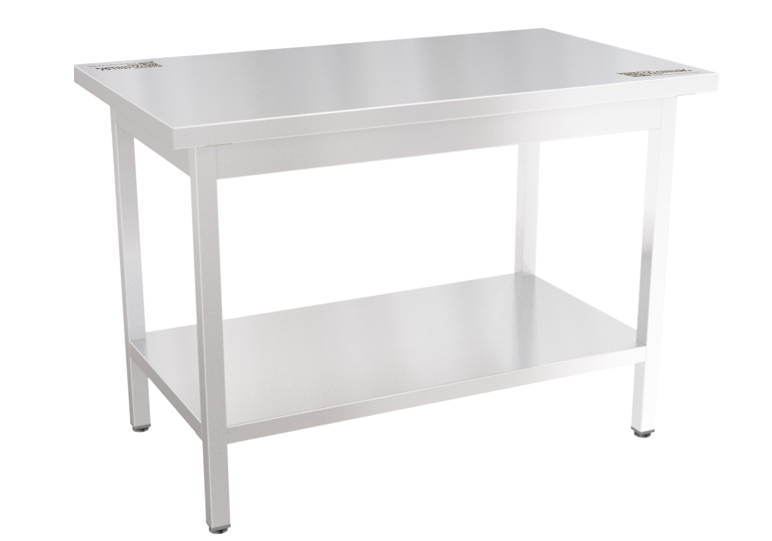 Стол производственный усиленный из нержавеющей стали на трубе С-15/7П-П