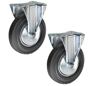 Колесо неповоротное (C-3307-SLS-125) резина 125мм