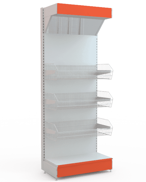 Сетчатый стеллаж с корзинами с фризом
