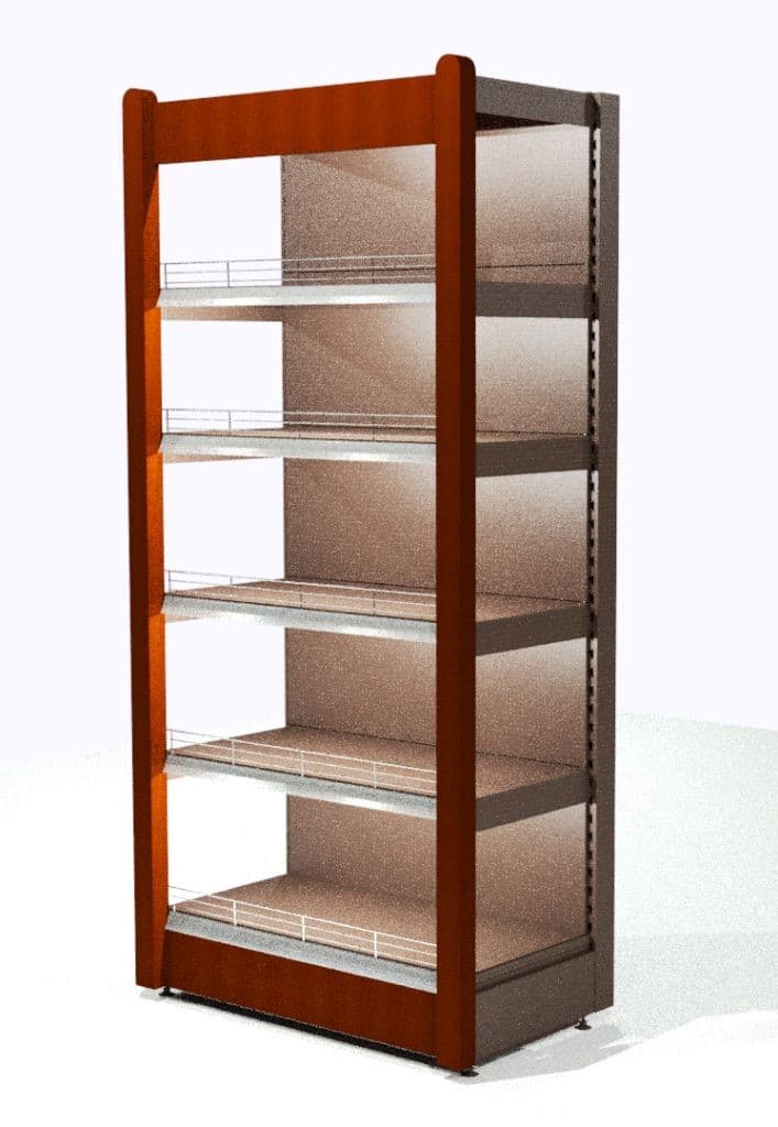 Стеллаж с передней стойкой с фризом и подсветкой