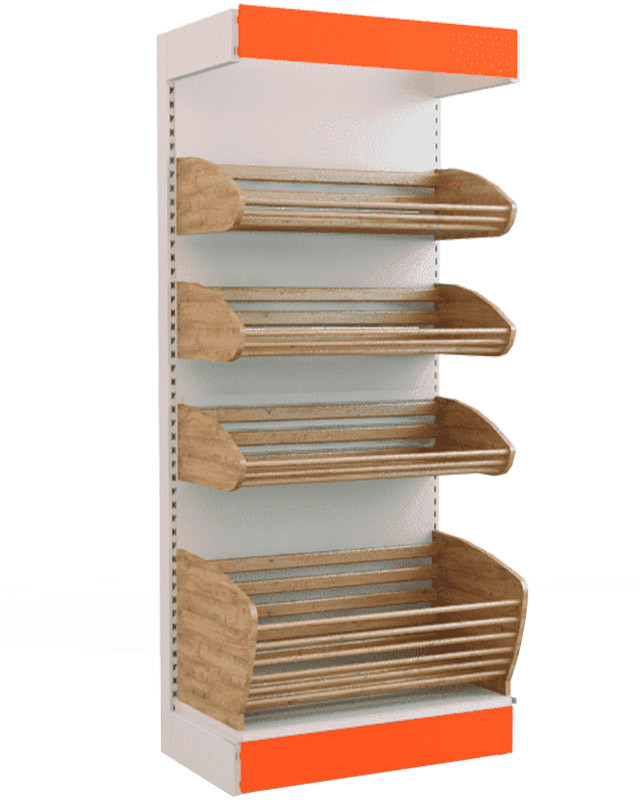 Стеллаж хлебный торговый для хлеба с фризом