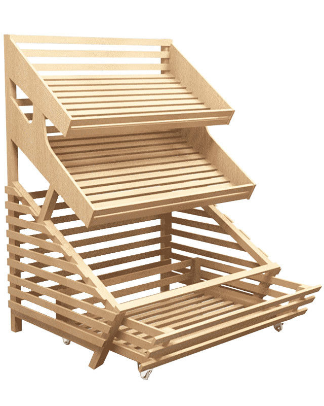 Стеллаж из дерева для хлеба с выдвижным накопителем