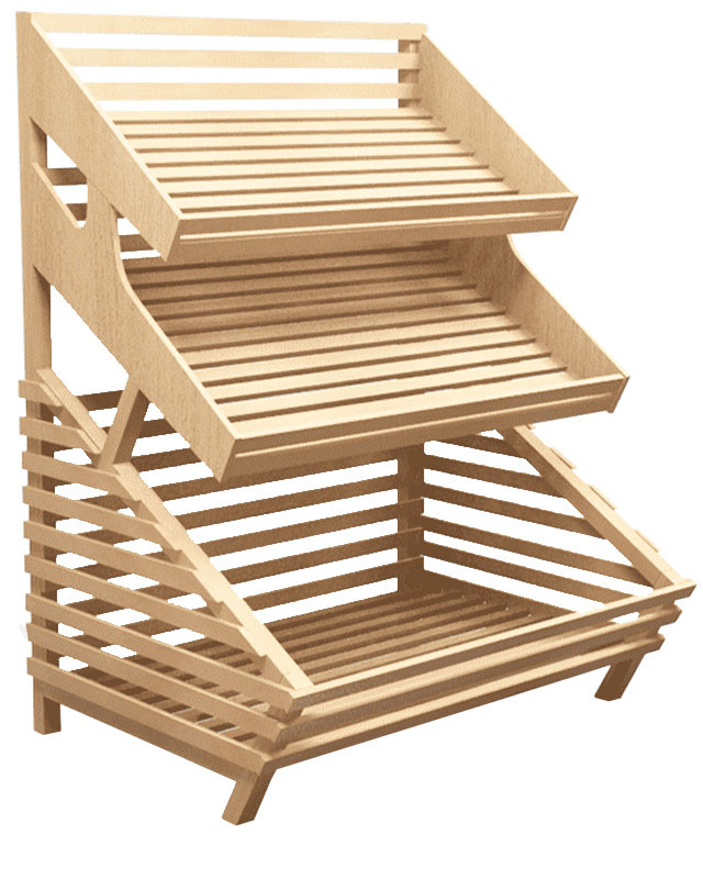 Стеллаж для хлеба пристенный с двумя полками