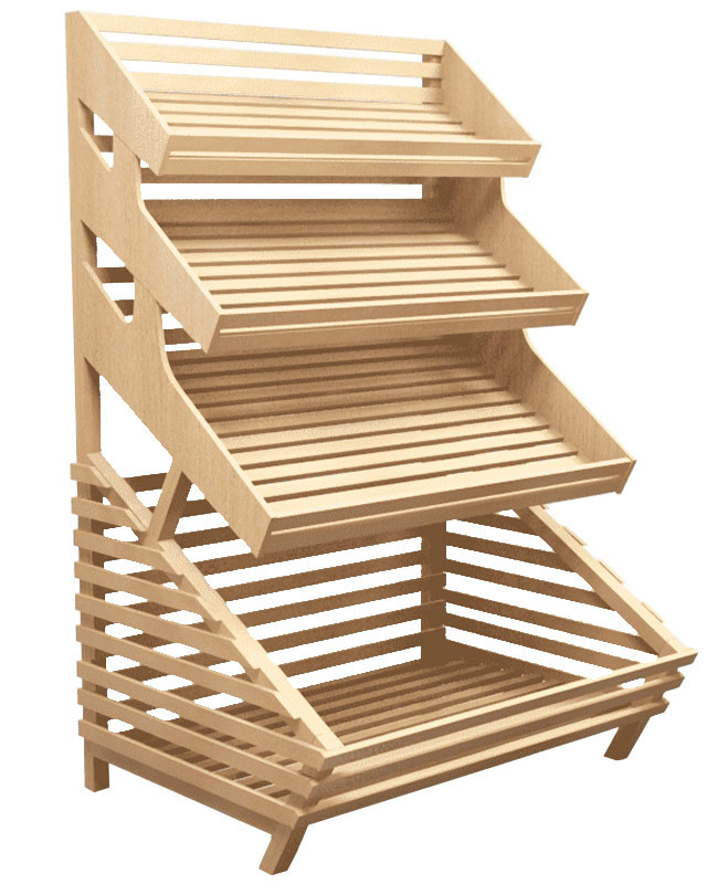 Стеллаж для хлеба пристенный с тремя полками