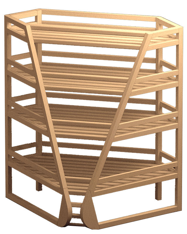 Стеллаж для багетов угловой внутренний