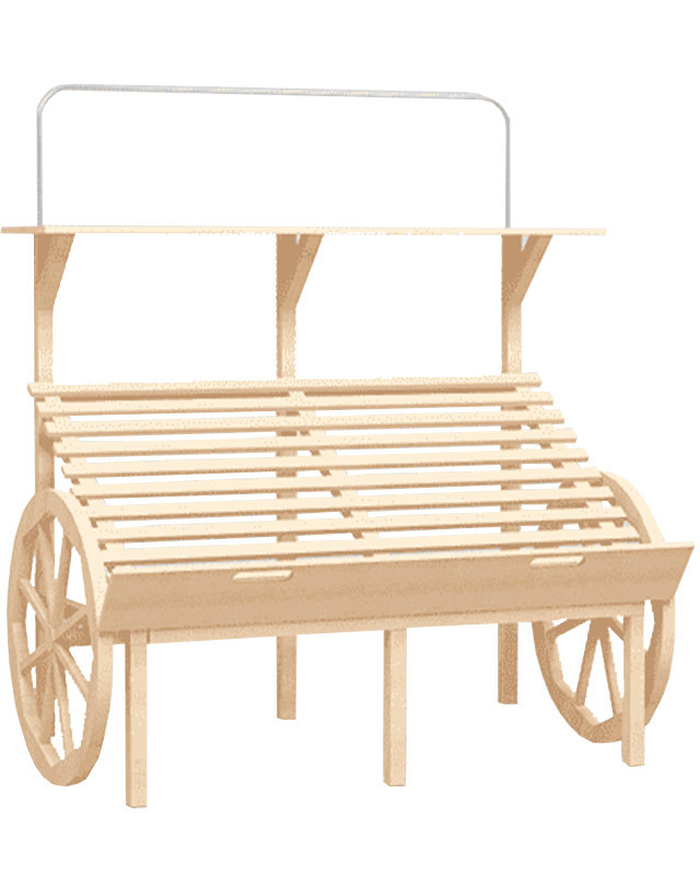 Развал для овощей и фруктов с наклоном полки, в виде телеги