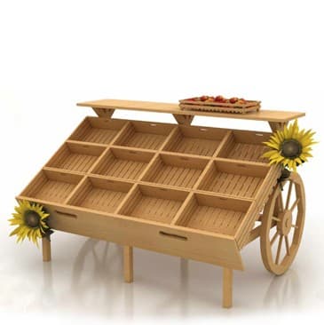 Стеллаж для овощей в виде телеги