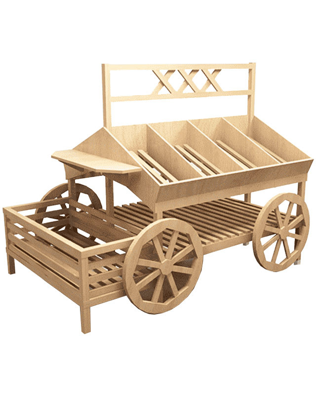 Развал для овощей островной в виде телеги