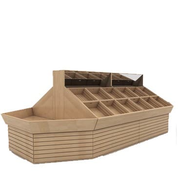 Овощной стеллаж разал из дерева островной с зеркалом