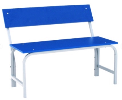 Скамья гардеробная со спинкой 1000 ЛДСП (синяя)