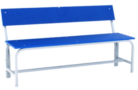 Скамья гардеробная со спинкой 1500 ЛДСП (синяя)