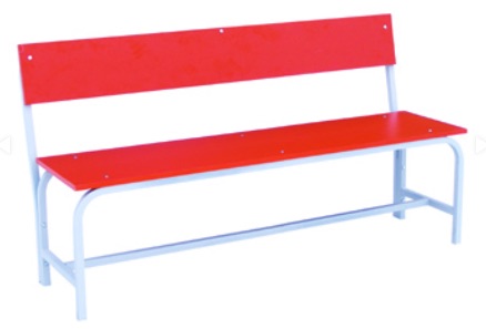 Скамья гардеробная со спинкой 1500 ЛДСП (красная)