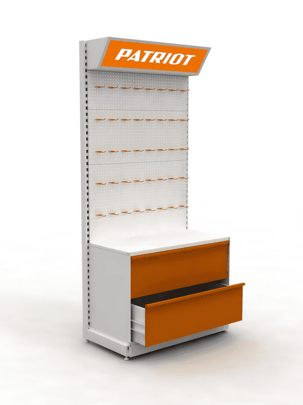 Перфорированный стенд с накопителем