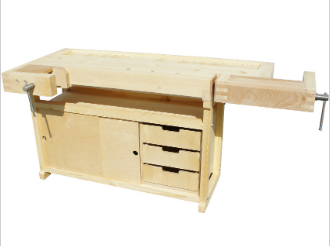 Верстак Профессиональный (бук-сосна) с тумбой "Практик"