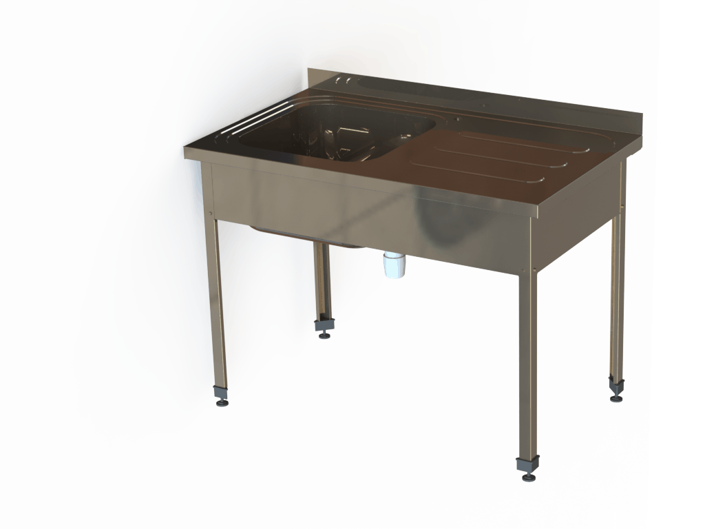 Ванна цельнотянутая 1 секционная с рабочей поверхностью ВМЦР-12/6-543Б-Ц