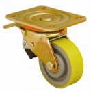 Колесо ED01 VBР 125x40F большегрузное полиуретановое поворотное с тормозом