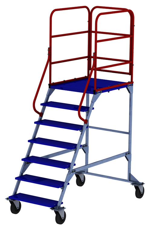 Лестница передвижная, шесть ступеней и один лестничный марш ЛР 6.1