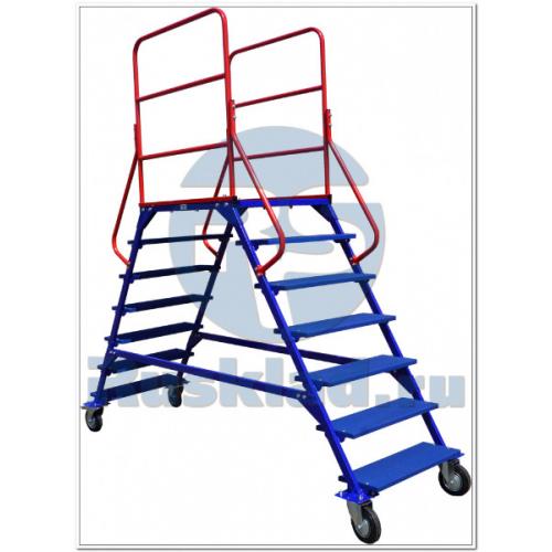 Лестница передвижная, шесть ступеней и два лестничных марша ЛР 6.2