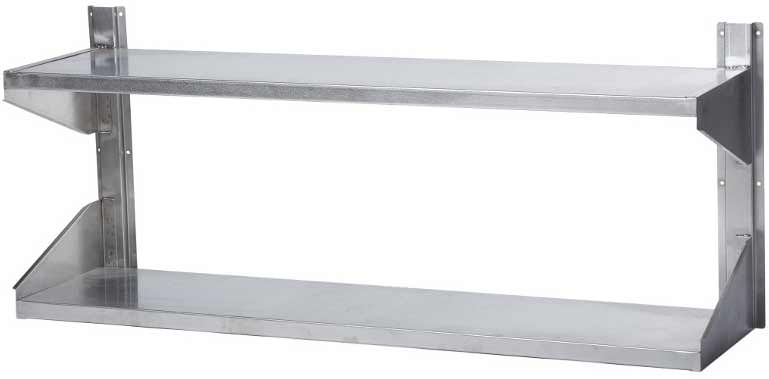 Полка настенная двухъярусная сплошная длина 1500 мм