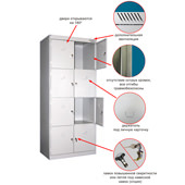 Металлический шкаф ШРК-28-800 для одежды и пакетов
