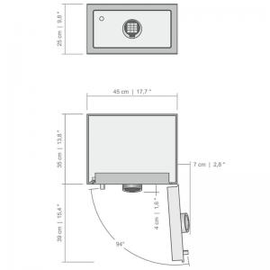 Сейф взломостойкий Stockinger HOTEL SAFE с электронным кодовым замком схема