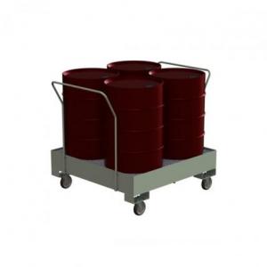 Поддон для хранения 4 бочек ПДБК-04-01П на колесах 1250х1250 ПВЛ