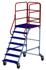 Лестница передвижная, шесть ступеней и один лестничный марш ЛР 6.1