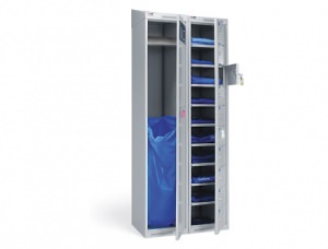 Шкаф металлический для одежды с закрытыми дверями КД-401 сборный