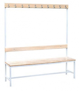 Скамья с вешалкой для раздевалок липа 1680x380x1500 мм