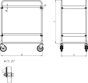 Сервисная тележка с боковой ручкой СТБ