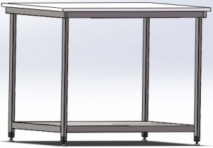 Стол разделочные с полипропиленовой столешницей и полкой