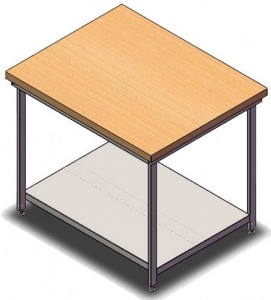 Стол кондитерский c буковой столешницей и полкой длина 800 мм