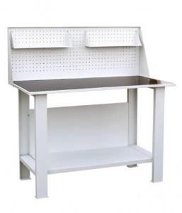 Верстак-стол с экраном и двумя полками