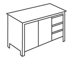 Стол-тумба, двери распашные СР-12/6В