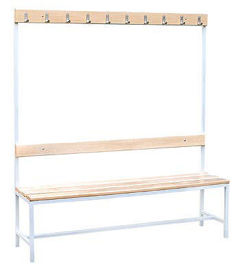 Скамья с вешалкой для раздевалок липа 1680x380x1500 мм