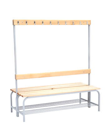 Скамья с вешалкой для раздевалок липа 1680x730x1500 мм