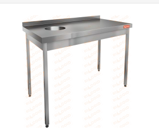 Стол нержавеющий пристенный с бортом для сбора отходов НДСО-10/6БЛ
