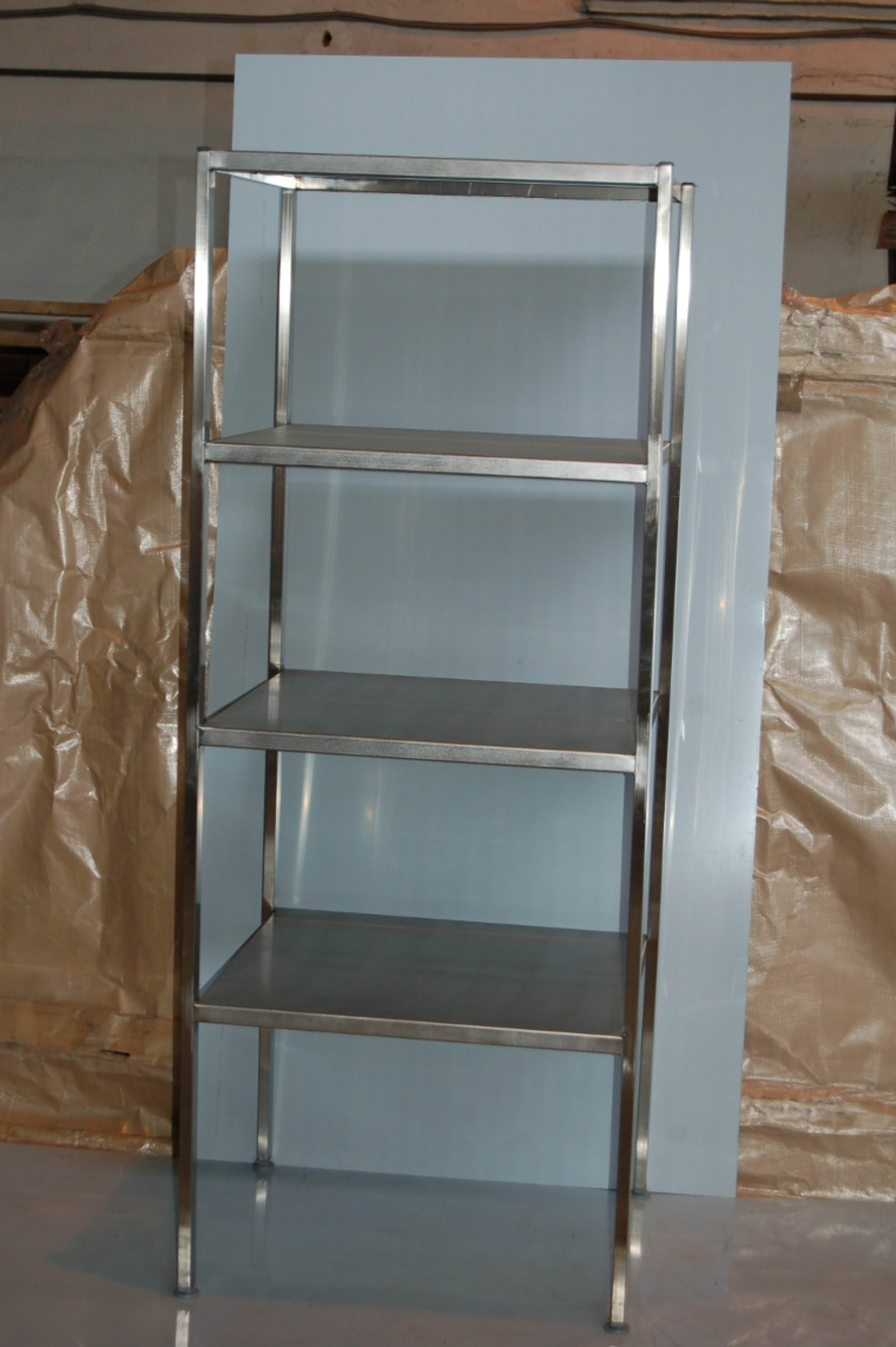 Стеллаж с 3-мя сплошными полками с уровнями фиксированными СтУФ (разборный) длина 800 мм