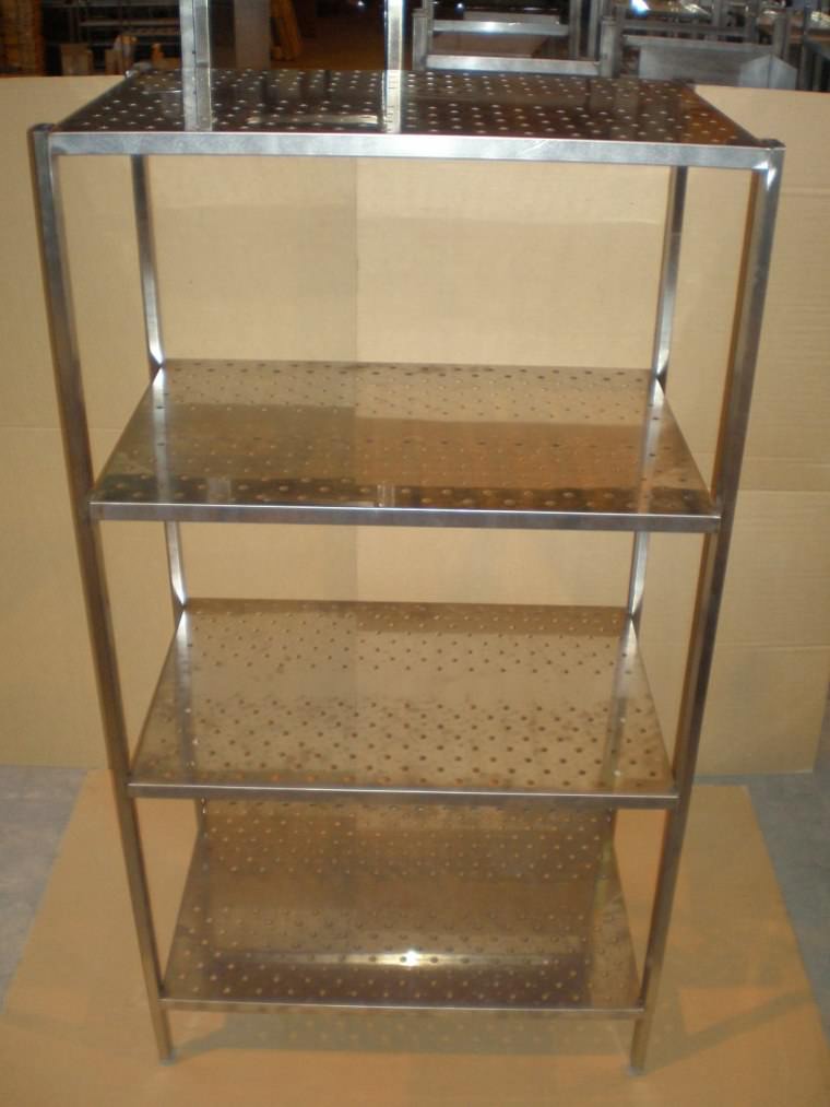 Стеллаж с 4-мя перфорированными полками СтУИ (разборный) 800 мм