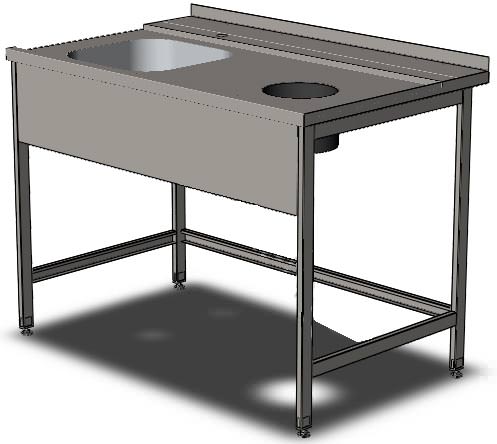 Стол к посудомоечной машине входной СПММВх