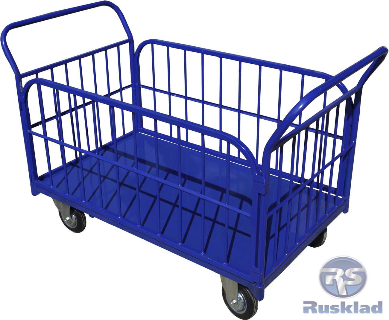 Платформенная тележка с трубчатыми бортами ТБ-3