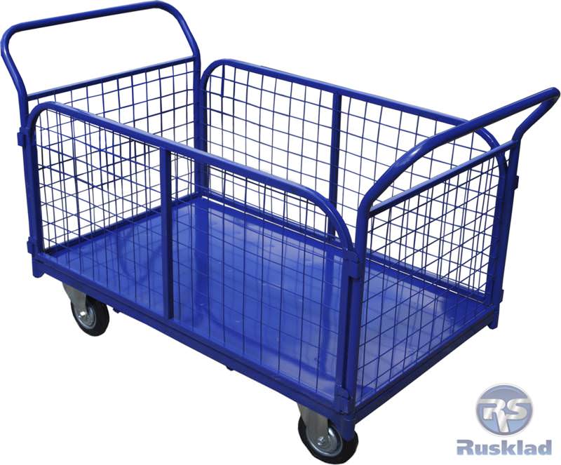 Платформенная тележка с сетчатыми бортами ТС-2