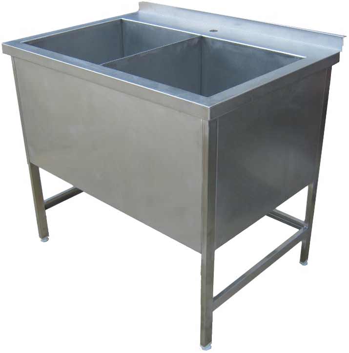 Ванна моечная сварная двухгнездовая длина 1400 мм